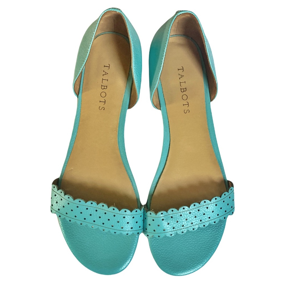 Talbots Leather Blue Slip On Sandals Size 9